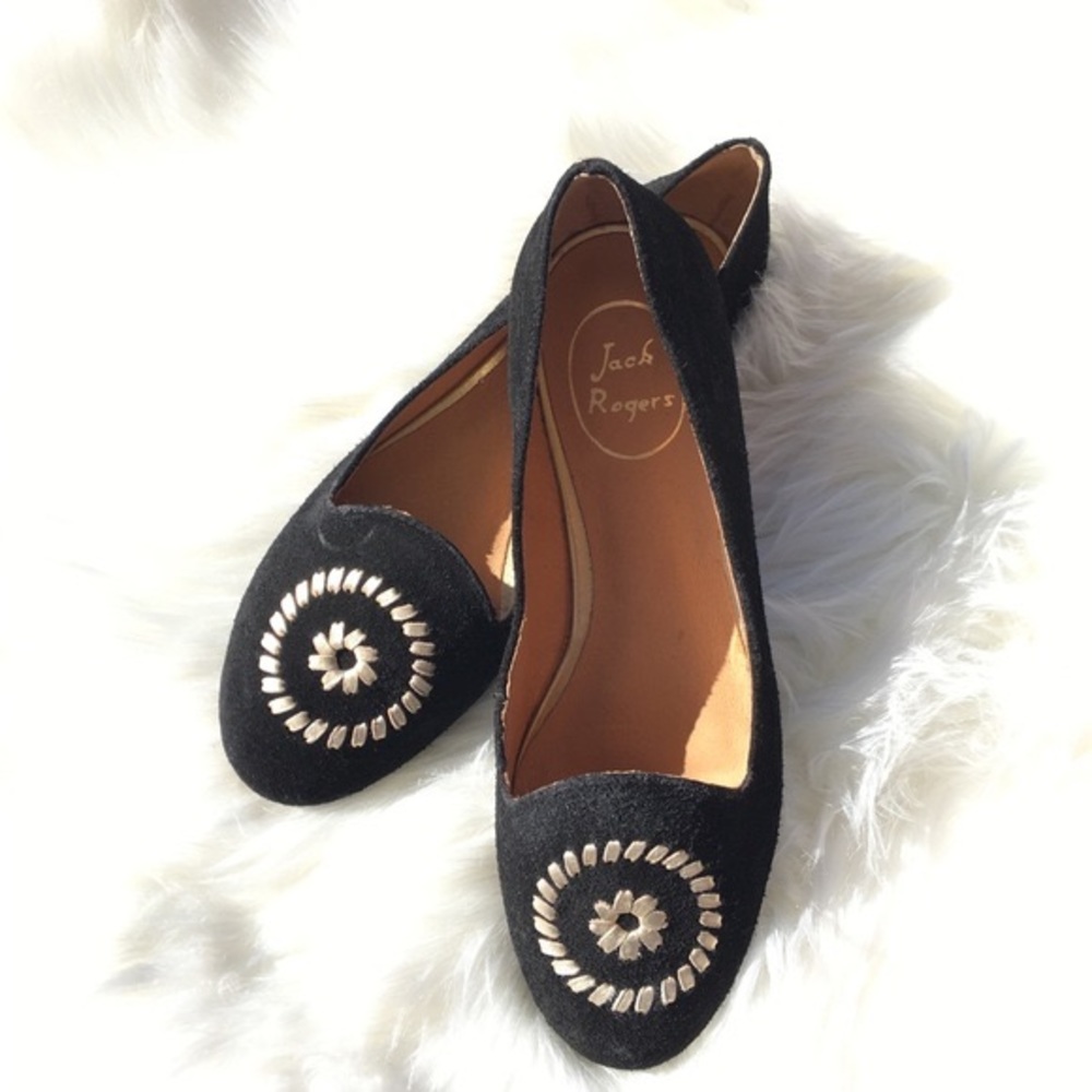 Jack Rogers Rebecca smoking loafers suede metallic